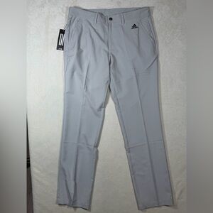 NWT Adidas 34W 32L 3 Stripe Men's Light Gray Performance Ligntweight Pants